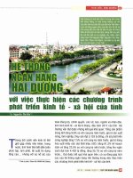 Hệ thống ngân hàng hải dương với việc thực hiện các chương trình phát triển kinh tế   xã hội của tỉnh 