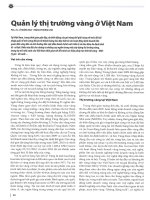 Quản lý thị trường vàng ở việt nam 