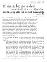 Bất cập của báo cáo tài chính theo chế độ kế toán hiện hành nhìn từ góc độ phân tích tài chính doanh nghiệp 
