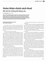 Hoàn thiện chính sách thuế đối với thị trường bất động sản 