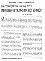 Kinh nghiệm phát triển hoạt động dịch vụ ở ngân hàng thương mại một số nước 