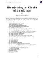 Bảo mật thông tin  các chủ đề làm tiểu luận 