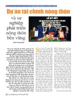 Dự án tài chính nông thôn và sự nghiệp phát triển nông thôn bền vững 