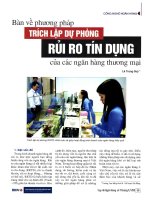 Bàn về phương pháp trích lập dự phòng rủi ro tín dụng của các ngân hàng thương mại 