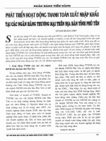 Phát triển hoạt động thanh toán xuất nhập khẩu tại các ngân hàng thương mại trên địa bàn tỉnh phú yên 