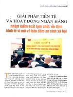 Giải pháp tiền tệ và hoạt động ngân hàng nhằm kiểm soát lạm phát, ổn định kinh tế vĩ mô và bảo đảm an sinh xã hội 