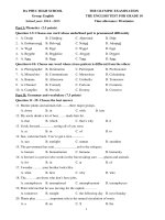 Đề thi Olympic môn Tiếng Anh lớp 10 trường THPT Đa Phúc, Hà Nội năm 2014 - 2015