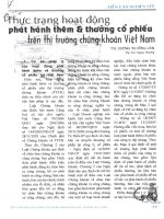 Thực trạng hoạt động phát hành thêm và thưởng cổ phiếu trên thị trường chứng khoán việt nam 