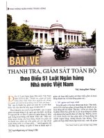 Bàn về thanh tra, giám sát toàn bộ theo điều 51 luật ngân hàng nhà nước việt nam 