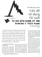 Vấn đề sử dụng lãi suất trong nền kinh tế thị trường ở việt nam 