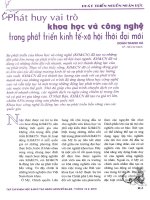 Phát huy vai trò khoa học và công nghệ trong phát triển kinh tế   xã hội thời đại mới 