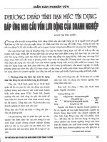 Phương pháp tính hạn mức tín dụng đáp ứng nhu cầu vốn lưu động của doanh nghiệp 