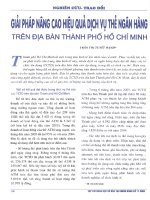 Giải pháp nâng cao hiệu quả dịch vụ thẻ ngân hàng ở trên địa bàn thành phố hồ chí minh 