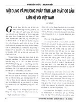 Nội dung và phương pháp tính lạm phát cơ bản liên hệ với việt nam 