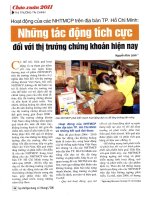 Hoạt động của các NHTMCP trên địa bàn TP  hồ chí minh những tác động tích cực đối với thị trường chứng khoán hiện nay 