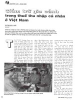 Giảm trừ gia cảnh trong thuế thu nhập cá nhân ở việt nam 