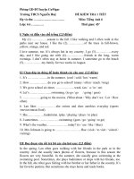 Đề kiểm tra 1 tiết môn Tiếng Anh lớp 6 trường THCS Nguyễn Huệ, Đăk Lăk