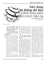 Xây dựng hệ thống chỉ tiêu cảnh báo sớm rủi ro tài chính tiền tệ 