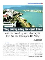 Tăng cường năng lực cạnh tranh của các doanh nghiệp nhỏ và vừa trên địa bàn thành phố đà nẵng 