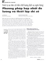 Trình tự ưu tiên cải tiến chất lượng dịch vụ ngân hàng phương pháp hợp nhất đo lường và thiết lập chỉ số 