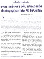 Phát triển quỹ đầu tư mạo hiểm cho công nghệ cao thành phố hồ chí minh 
