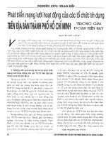 Phát triển mạng lưới hoạt động của các tổ chức tín dụng trên địa bàn tp  hồ chí minh trong giai đoạn hiện nay 