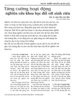 Tăng cường hoạt động nghiên cứu khoa học đối với sinh viên 