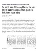 So sánh mức độ trung thành của các nhóm khách hàng cá nhân gửi tiền tiết kiệm ngân hàng 