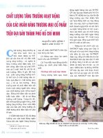 Chất lượng tăng trưởng hoạt động của các ngân hàng thương mại cổ phần trên đại bàn thành phố hồ chí minh 