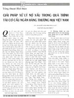 Giải pháp xử lý nợ xấu trong quá trình tái cơ cấu ngân hàng thương mại việt nam 