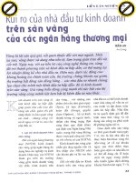 Rủi ro của nhà đầu tư kinh doanh trên sàn vàng của các ngân hàng thương mại 