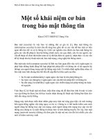 Một số khái niệm cơ bản trong bảo mật thông tin 
