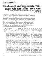 Phân tích một số điểm yếu của hệ thống giám sát tài chính việt nam 