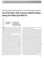 Tác động của đầu tư đến chuyển dịch cơ cấu kinh tế ngành ở việt nam cơ sở lý luận, thực trạng và định hướng nâng cao hiệu quả đầu tư 