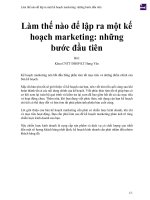 Làm thế nào để lập ra một kế hoạch marketing  những bước đầu tiên 