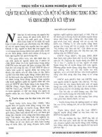 Quản trị nguồn nhân lực của một số ngân hàng trung ương và kinh nghiệm đối với việt nam 