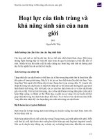 Hoạt lực của tinh trùng và khả năng sinh sản của nam giới 