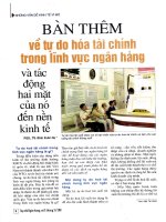 Bàn thêm về tự do hóa tài chính trong lĩnh vực ngân hàng và tác động hai mặt của nó đến nền kinh tế 