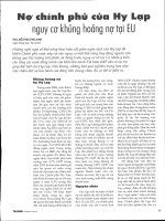 Nợ chính phủ của hy lạp và nguy cơ khủng hoảng nợ tại EU 