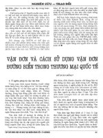 Vận đơn và cách sử dụg vận đơn đường biển trong thương mại quốc tế 