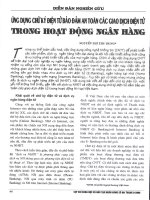 Ứng dụng chữ ký điện tử bảo đảm an toàn các giao dịch điện tử trong hoạt động ngân hàng 