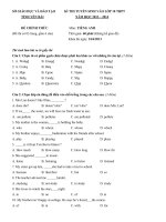 Đề thi tuyển sinh vào lớp 10 môn Tiếng Anh tỉnh Yên Bái năm 2013 - 2014