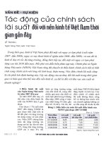 Tác động của chính sách lãi suất đối với nền kinh tế việt nam thời gian gần đây 