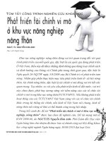 Tóm tắt công trình nghiên cứu khoa học   phát triển tài chính vi mô ở khu vực nông nghiệp nông thôn 