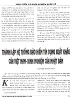 Thành lập hệ thống bảo hiểm tín dụng xuất khẩu của việt nam  kinh nghiệm của nhật bản 