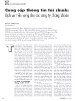 Cung cấp thông tin tài chính dịch vụ triển vọng cho các công ty chứng khoán 