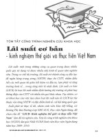 Tóm tắt công trình nghiên cứu khoa học   lãi suất cơ bản   kinh nghiệm thế giới và thực tiễn việt nam 