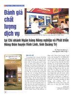 Đánh giá chất lượng dịch vụ tại chi nhánh ngân hàng nông nghiệp và phát triển nông thôn huyện vĩnh linh, tỉnh quảng trị 