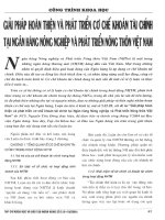 Giải pháp hoàn thiện và phát triển cơ chế khoán tài chính tại ngân hàng nông nghiệp và phát triển nông thôn việt nam 