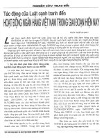 Tác động của luật cạnh tranh đến hoạt động ngân hàng việt nam trong giai đoạn hiện nay 